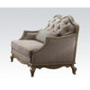 ACME Chelmsford Beige Fabric & Antique Taupe Chair with Pillow Model 56052