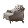 ACME Chelmsford Beige Fabric & Antique Taupe Chair with Pillow Model 56052