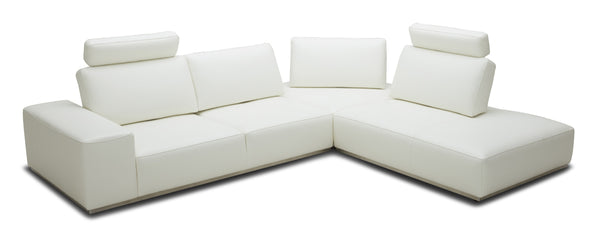 Divani Casa Martha Modern White Leather Right Facing Sectional Sofa Model VGKK5615B-M2827