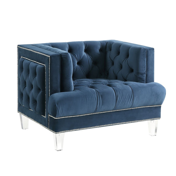 ACME Ansario Blue Velvet Chair Model 56457