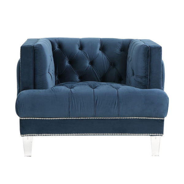 ACME Ansario Blue Velvet Chair Model 56457