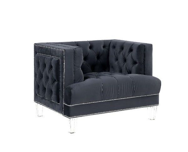ACME Ansario Charcoal Velvet Chair Model 56462