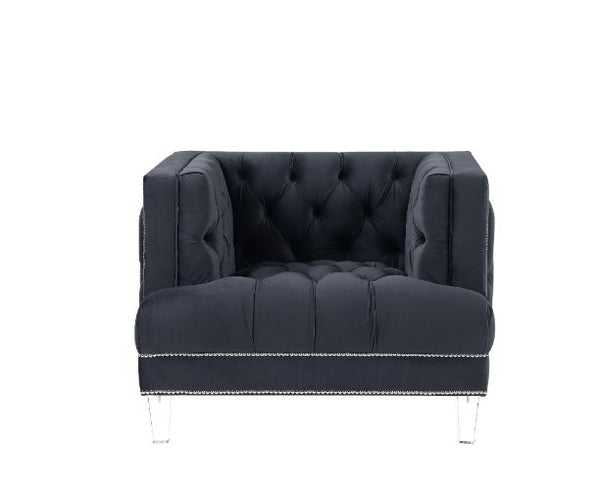 ACME Ansario Charcoal Velvet Chair Model 56462