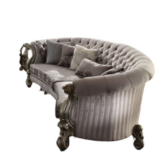 ACME Versailles Velvet & Antique Platinum Sofa with 5 Pillows Model 56845
