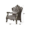 ACME Versailles Velvet & Antique Platinum Chair with Pillow Model 56847