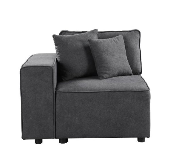 ACME Silvester Gray Fabric Modular Left Facing Chair with 2 Pillows Model 56871