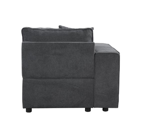 ACME Silvester Gray Fabric Modular Left Facing Chair with 2 Pillows Model 56871