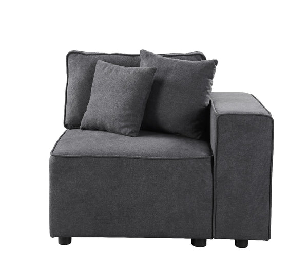 ACME Silvester Gray Fabric Modular Right Facing Chair with 2 Pillows Model 56872