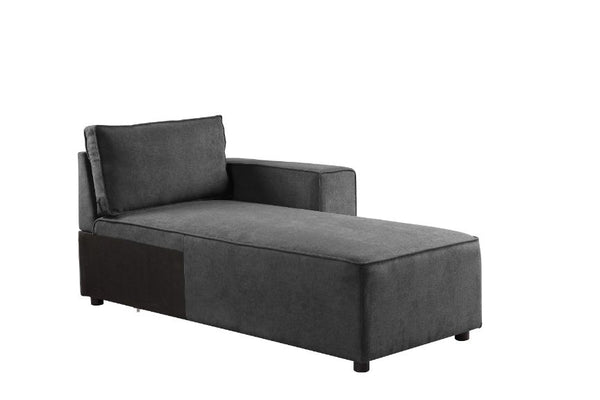 ACME Silvester Gray Fabric Modular Chaise with 2 Pillows Model 56875