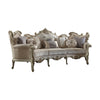 ACME Picardy Fabric & Antique Pearl Sofa with 8 Pillows Model 56880