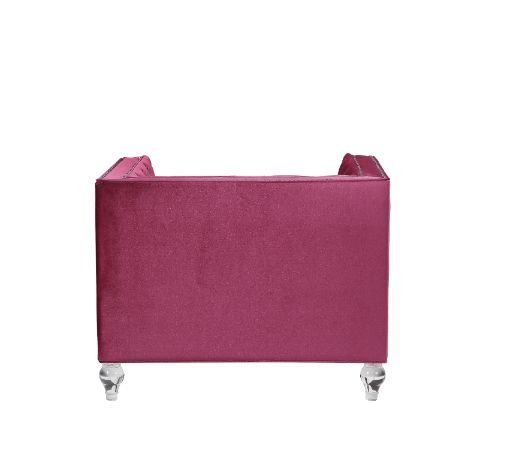 ACME Heibero Burgundy Velvet Chair (Same LV01402) Model 56897