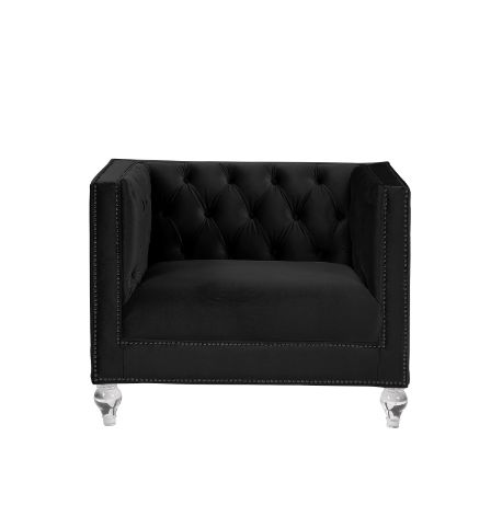 ACME Heibero Black Velvet Chair (Same LV01404) Model 56997