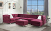 ACME Jaszira Burgundy Velvet Modular Left Facing & Right Facing Arms Model 57330