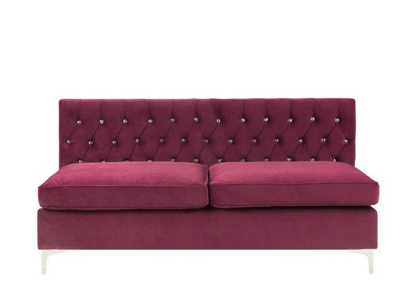 ACME Jaszira Burgundy Velvet Modular Armless Sofa Model 57332