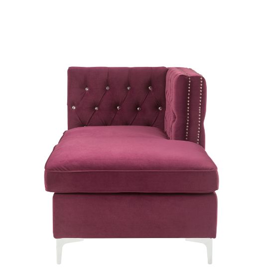 ACME Jaszira Burgundy Velvet Modular Chaise Model 57333