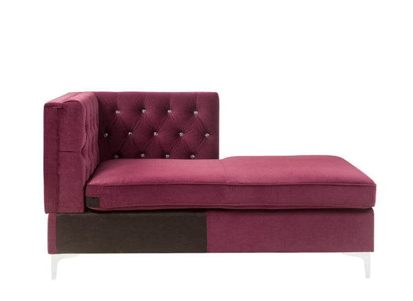 ACME Jaszira Burgundy Velvet Modular Chaise Model 57333