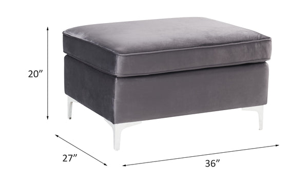 ACME Jaszira Gray Velvet Modular Ottoman Model 57375