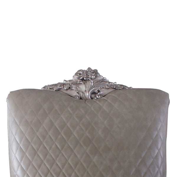 ACME Dresden Synthetic Leather & Vintage Bone White Chair with Pillow Model 58172