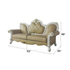 ACME Picardy Butterscotch Synthetic Leather & Antique Pearl Sofa with 5 Pillows Model 58210
