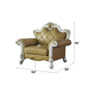 ACME Picardy Butterscotch Synthetic Leather & Antique Pearl Chair with Pillow Model 58212
