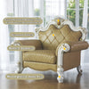 ACME Picardy Butterscotch Synthetic Leather & Antique Pearl Chair with Pillow Model 58212