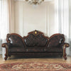 ACME Picardy Synthetic Leather & Honey Oak Oversized Sofa with 5 Pillows Model 58220