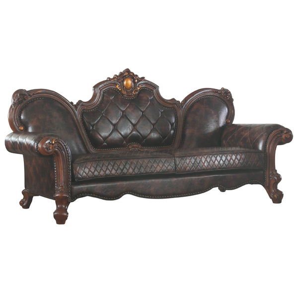 ACME Picardy Synthetic Leather & Honey Oak Sofa with 3 Pillows Model 58221