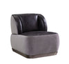 ACME Decapree Antique Slate Top Grain Leather & Gray Velvet Accent Chair Model 59270