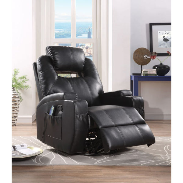 ACME Waterlily Black Synthetic Leather Motion Rocker Recliner with Swivel Model 59277