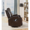 ACME Waterlily Brown Synthetic Leather Motion Rocker Recliner with Swivel Model 59278