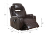 ACME Waterlily Brown Synthetic Leather Motion Rocker Recliner with Swivel Model 59278