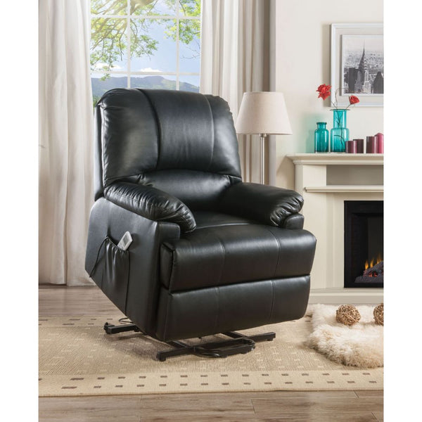 ACME Ixora Black Synthetic Leather Recliner with Power Lift & Massage Model 59285