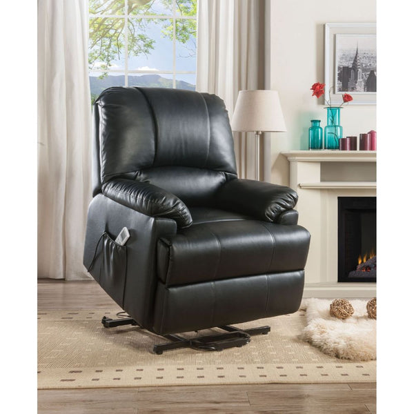 ACME Ixora Black Synthetic Leather Recliner with Power Lift & Massage Model 59285