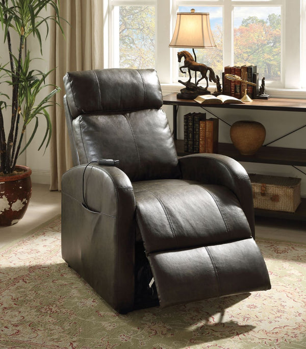 ACME Ricardo Brown Synthetic Leather Power Motion Recliner with Lift Model 59405