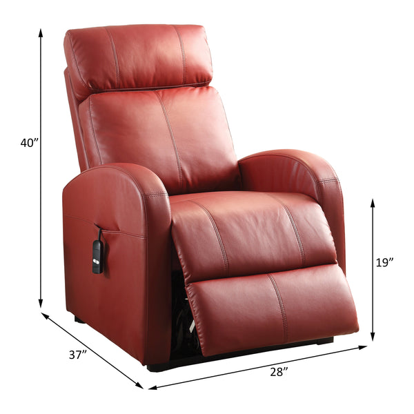 ACME Ricardo Red Synthetic Leather Power Motion Recliner with Lift Model 59406