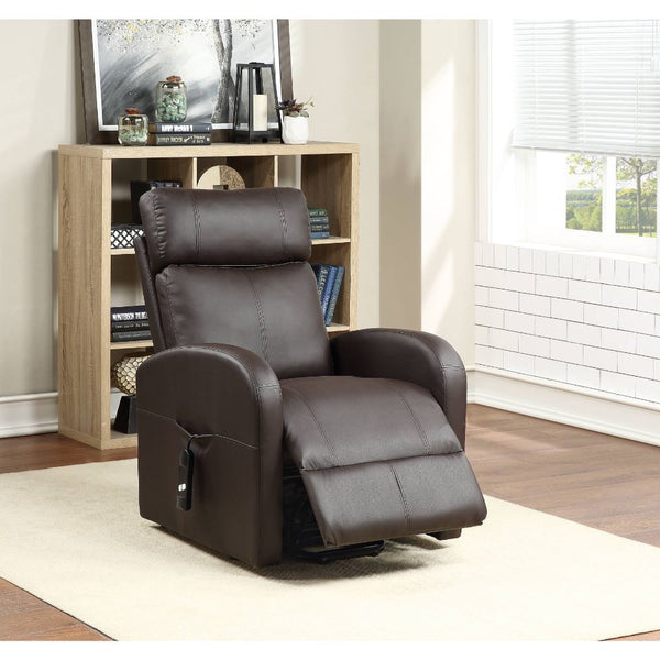 ACME Ricardo Brown Synthetic Leather Power Motion Recliner with Lift Model 59498