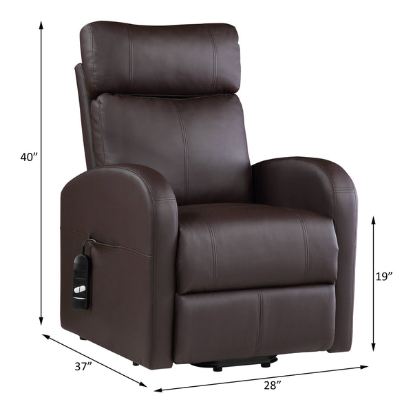 ACME Ricardo Brown Synthetic Leather Power Motion Recliner with Lift Model 59498