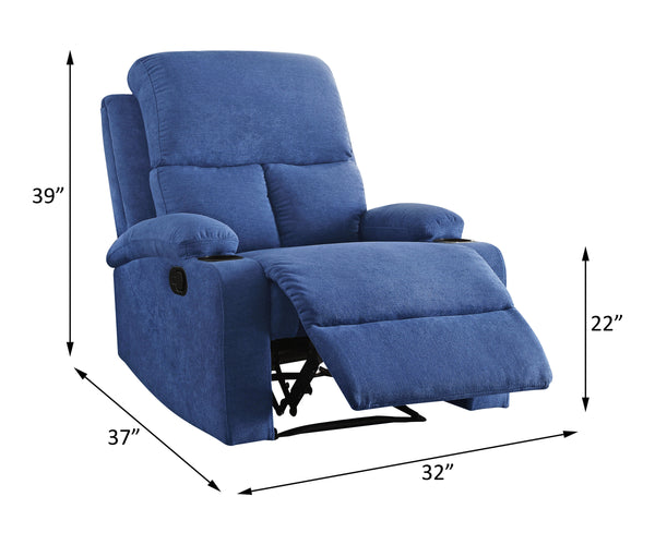 ACME Rosia Blue Velvet Motion Recliner Model 59545