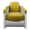 ACME Brancaster Yellow Top Grain Leather & Aluminum Accent Chair Model 59624