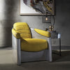 ACME Brancaster Yellow Top Grain Leather & Aluminum Accent Chair Model 59624