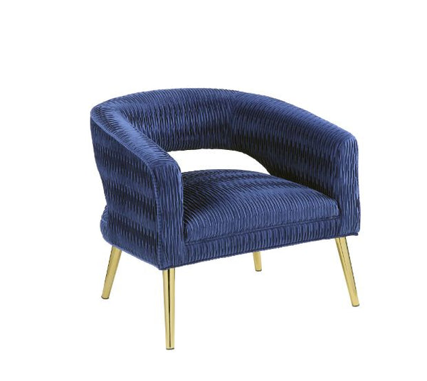 ACME Aistil Blue Velvet & Gold Accent Chair Model 59675