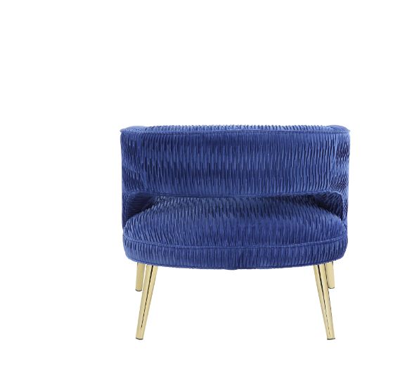 ACME Aistil Blue Velvet & Gold Accent Chair Model 59675
