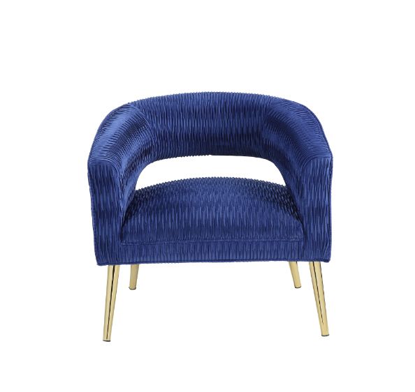 ACME Aistil Blue Velvet & Gold Accent Chair Model 59675
