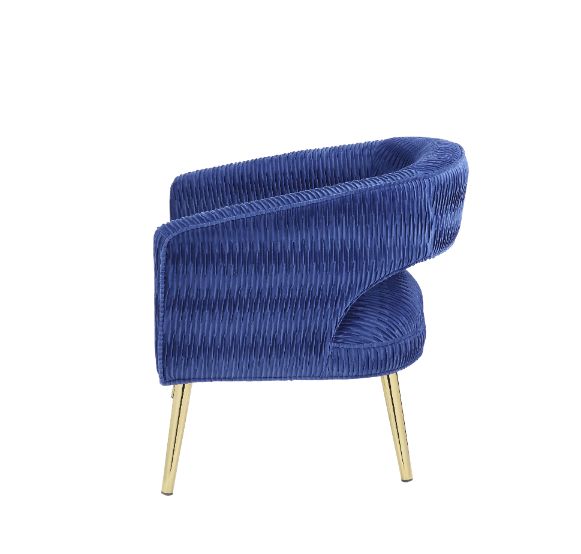 ACME Aistil Blue Velvet & Gold Accent Chair Model 59675