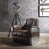 ACME Brancaster Retro Brown Top Grain Leather & Aluminum Accent Chair Model 59716
