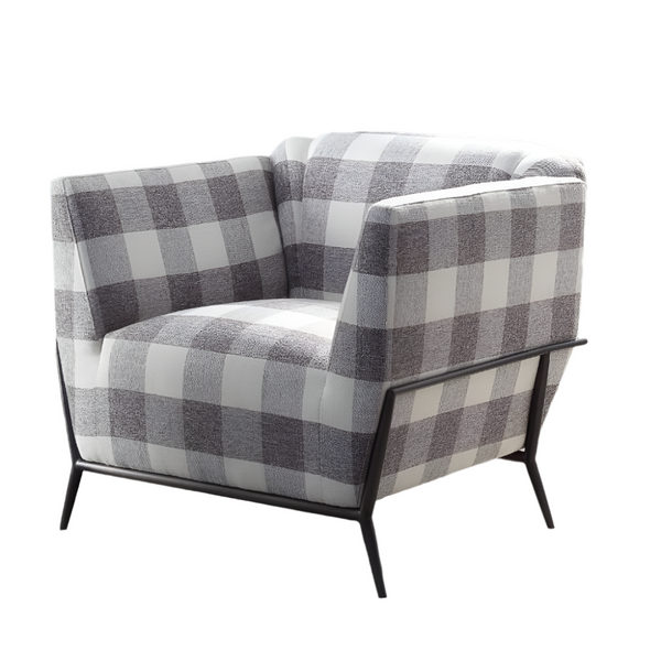 ACME Niamey II Pattern Fabric & Metal Accent Chair Model 59725