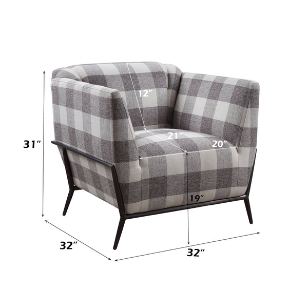 ACME Niamey II Pattern Fabric & Metal Accent Chair Model 59725