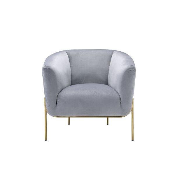 ACME Carlson Gray Velvet & Gold Accent Chair Model 59790
