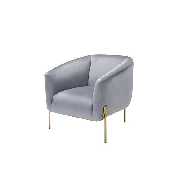 ACME Carlson Gray Velvet & Gold Accent Chair Model 59790