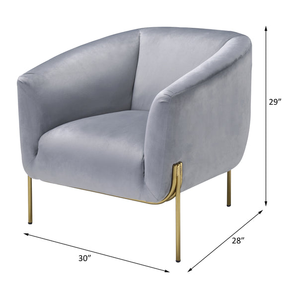 ACME Carlson Gray Velvet & Gold Accent Chair Model 59790